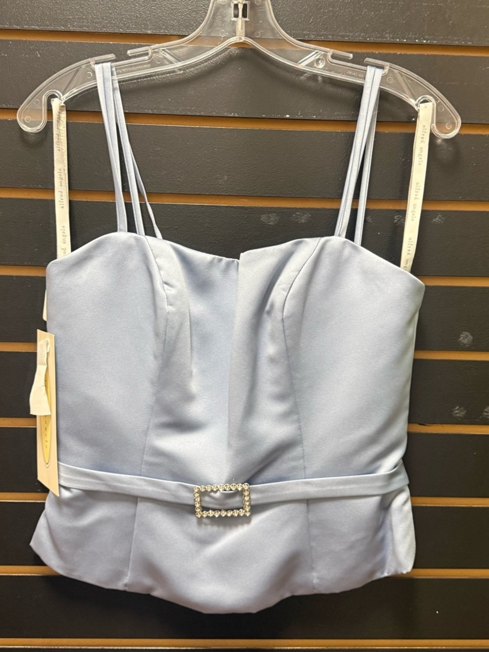 Vintage Y2K Alfred Angelo Satin Bustier Top Blue Size 10 NWT Strappy